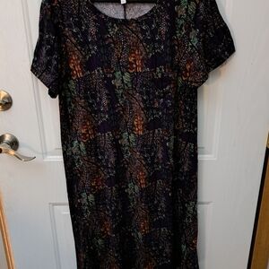 LuLaRoe Dark Floral Midi Dress